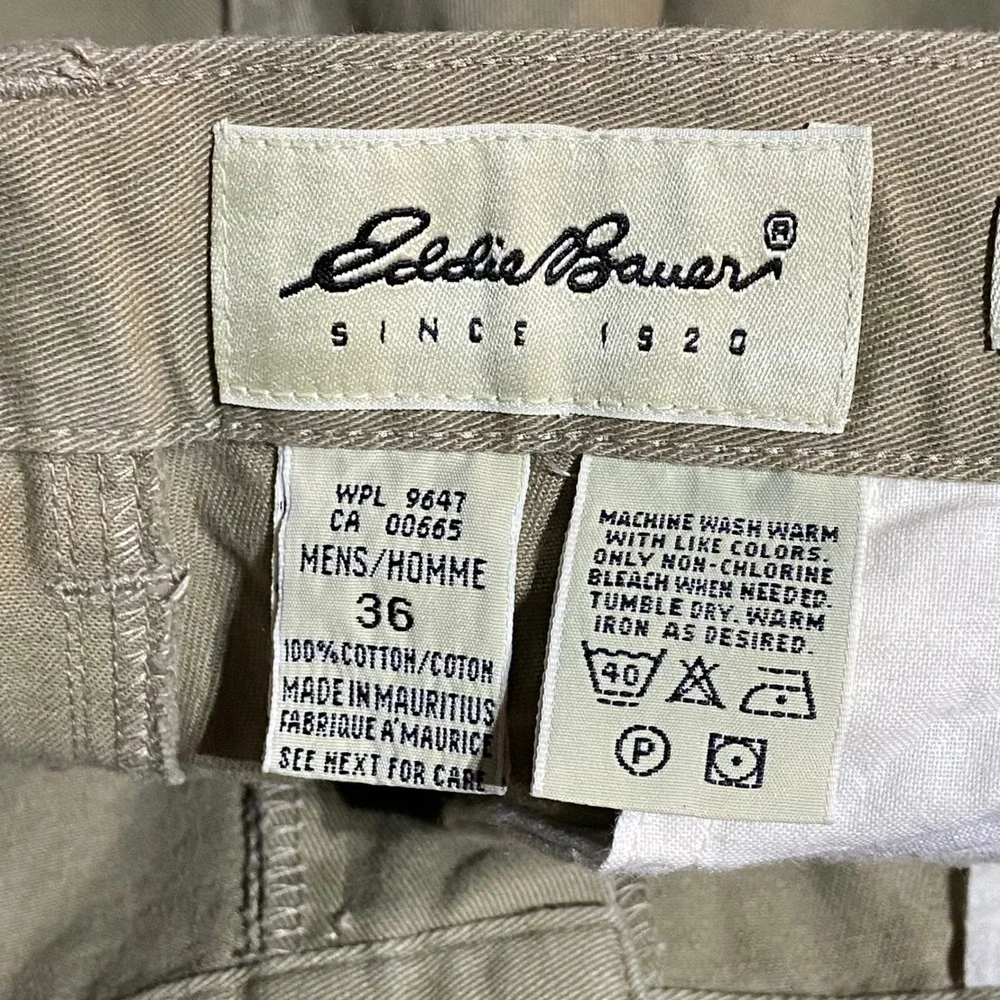 Eddie Bauer Y2K Mens 36 Khaki Shorts Tan Cotton Pleated Classic Fit NWT 0491